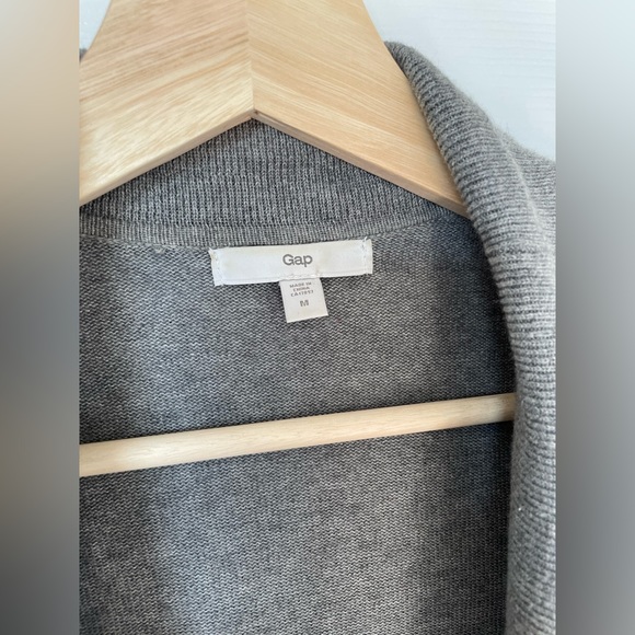 Gap Drape Cardigan Sweater, Cotton/Modal, Gray, Women’s Size M - Picture 4 of 4